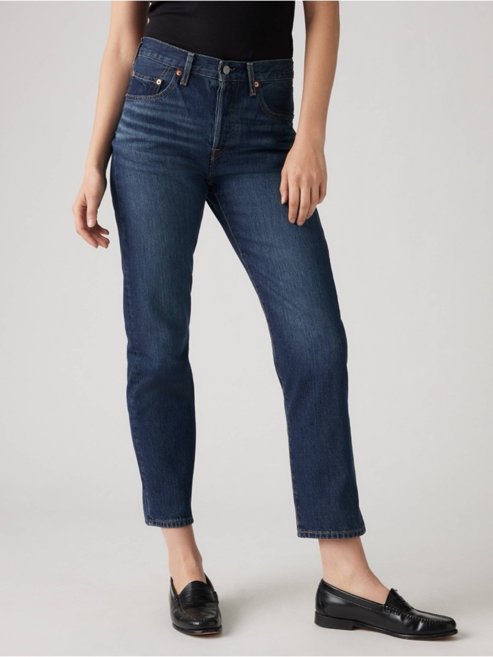 Levi’s 501 Crop Jeans Dark Wash High Rise Straight Leg W31